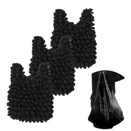 Anopo 3 Pack Reusable Shopping for Grocery Magic Stretch Storage Bag Foldable Packable Tote Shoulder Bag Black