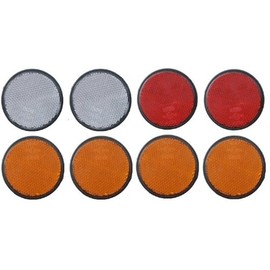 leisure MART Trailer and truck reflector set round stick on 2 x red, 2 x white and 4 x amber Pt no. LMX1624