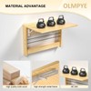 OLMPYE Wall Mounted Folding Table,Wooden Mounted Desk with Iron Bracket,Wall