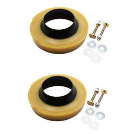 GULUANT 2 Pack Replacement 04430 Toilet Bowl Gasket Wax Ring with Plastic Flange & Bolts for 3 Inch and 4 Inch Waste Lines for Thrifco Plumbing 4544020