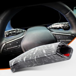 Mooseforge Digital Column Mounted Shifter Cover Compatible with 2025 Chevy Equinox Traverse Tahoe Suburban GMC Terrain Acadia Interior Accessories (Glossy Forged Carbon Fiber Pattern)