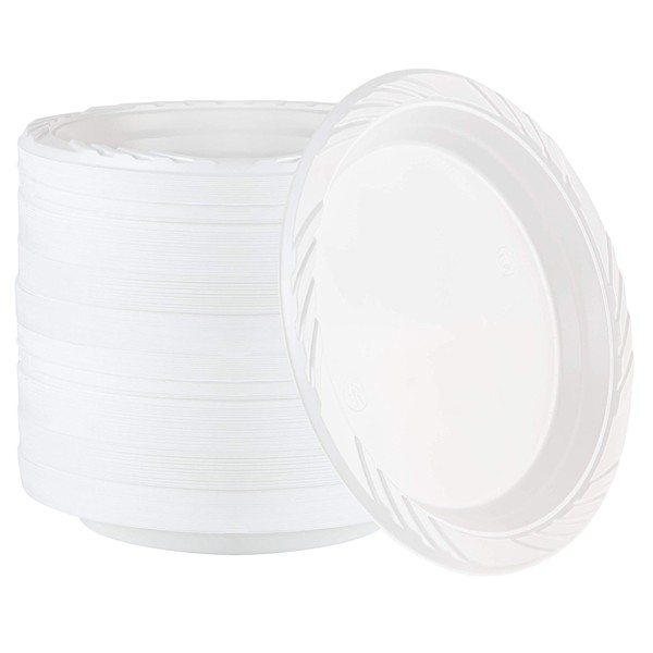 PLASTICPRO 200 Count Disposable 7 Inch White Plastic Plates