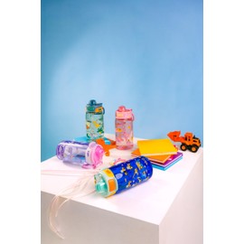 Ello Kids Pop & Fill 16oz Tritan Plastic Water Bottle with Quick Fill Technology, Leak Proof Locking Lid, Sip & Chug, BPA Free, Dishwasher Safe, For School, Lunchboxes, Construction