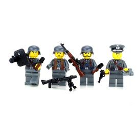 Collectible Battle Brick 1.6 Inches Tall German WW2 Soldiers Squad Custom Minifigure | Genuine Military Minifig | Printed in The USA | Great Gift for Ages 8+ to Adult AFOL