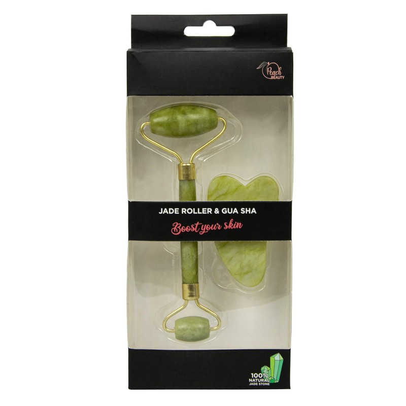 Peach Beauty Jade Roller, Gua Sha Set, Face Massage, Face