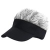 LXOrdora Mens Visor Hats with Spiked Wig Novelty Adjustable Baseball