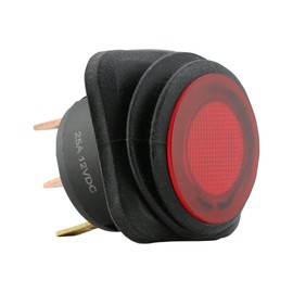 True Mods 12V DC SPST Rocker Toggle Switch [Waterproof] [25 Amp] [Red LED] Power ON/Off Switch for Automotive ATV UTV Boat
