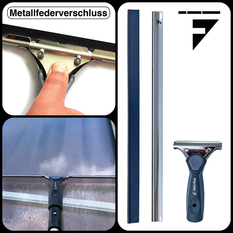 FenWi Window Squeegee with Rubber Lip 35 cm Wide /
