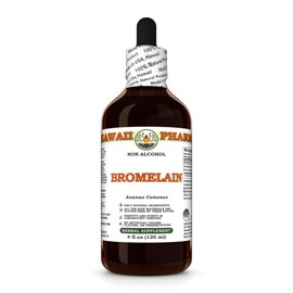 Bromelain (Ananas Comosus) Dry Powder Glycerite, Made in Hawaii, All Natural, Vegan, Lab Tested Alcohol-Free Liquid Extract - 4 fl.oz