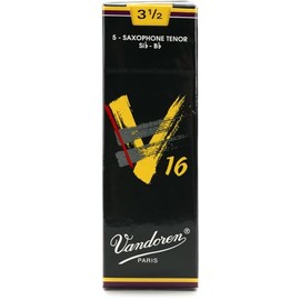 Vandoren SR7235 Tenor Sax V16 Reeds Strength 3.5; Box of 5, Black