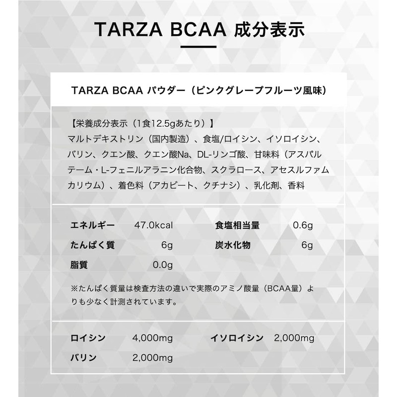 TARZA（ターザ） BCAA 8000mg アミノ酸 クエン酸 パウダー ピンクグレープフルーツ風味 国産 500g