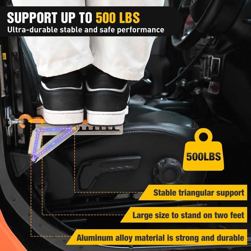 Nilight Car Door Step Universal Aluminum Latch Step for Car