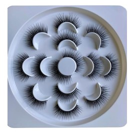 7 Pairs of 5D Mink False Eyelashes, Dramatic Volume and Length (Style 005)