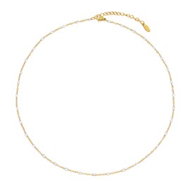 HMOOY Bohemian Bead Choker Necklace for Women, 14K Gold/Silver Plated Colourful Y2k Aesthetic Summer Beads Choker Necklace Beach Jewellery Prom Party Festival, enamel, No Gemstone