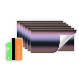 Free Tool Kit 6pcs 4"x6" Compatible with GMC Emblem Overlay Chameleon Matte Purple Blue Vinyl Wrap Kit Sticker Decal Film Overlay Sheet