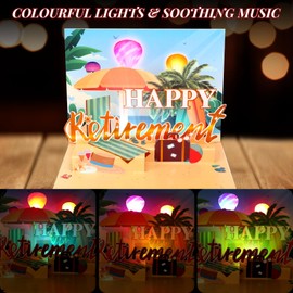 Ecloverlife 3D Pop Up Retirement Card with Music & Lights | Happy Retirement Card, Warm and Humorous Retirement Wishes for Men, Women, Teachers, and Friends