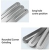 2Pcs Sliver Slotted Brace,Flat Straight Brace Brackets,Adjustable Corner Code,Stainless Steel