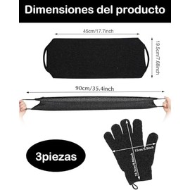 Piezas Cepillo Espalda Baño Guante Exfoliante Corporal Ducha Guantes Exfoliantes Limpieza Profunda Diseño Ergonómico Cuerda Material Duradero Cuidado