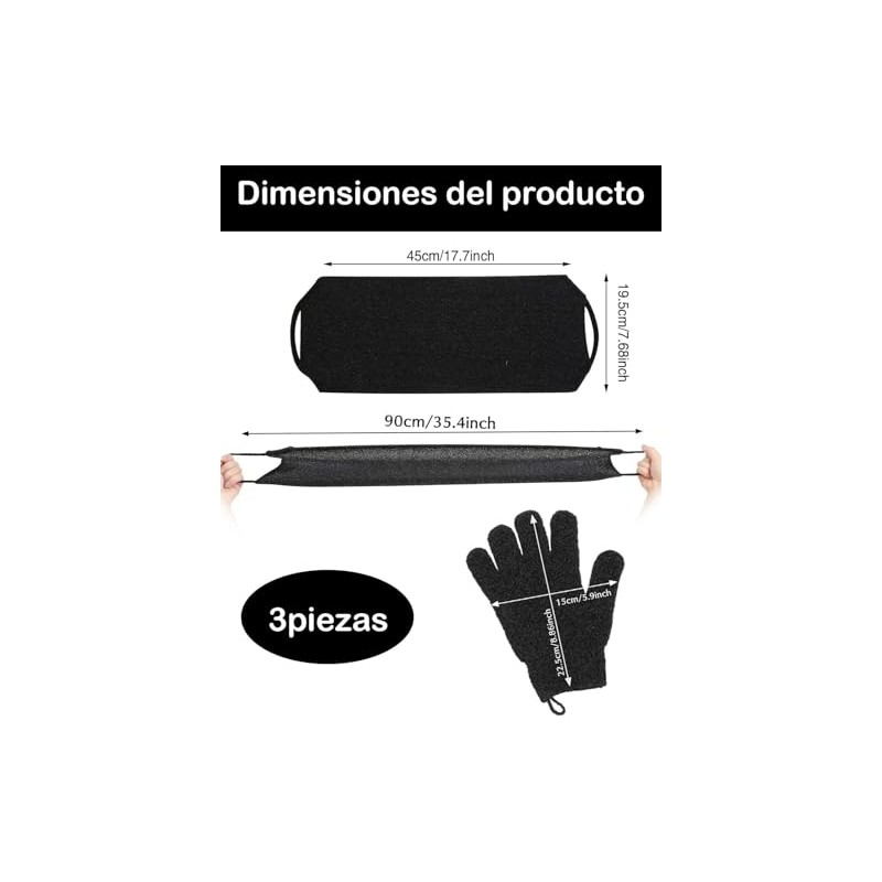 Piezas Cepillo Espalda Baño Guante Exfoliante Corporal Ducha Guantes Exfoliantes