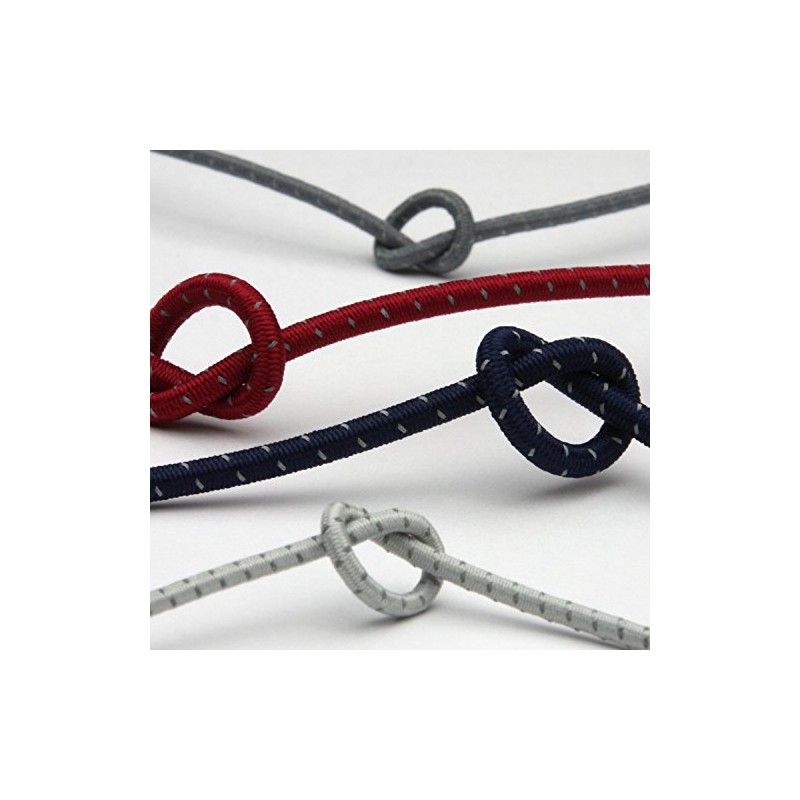 FUJIYAMA RIBBON Retroreflective Stretch Cord, 0.1 inch (3 mm), Gray,