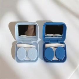 한달용 렌즈 케이스 일회용 투명 콘덱트 소프트렌즈 Monthly Contact Lens Case Disposable Transparent Condylactis Soft Lens [Blue]