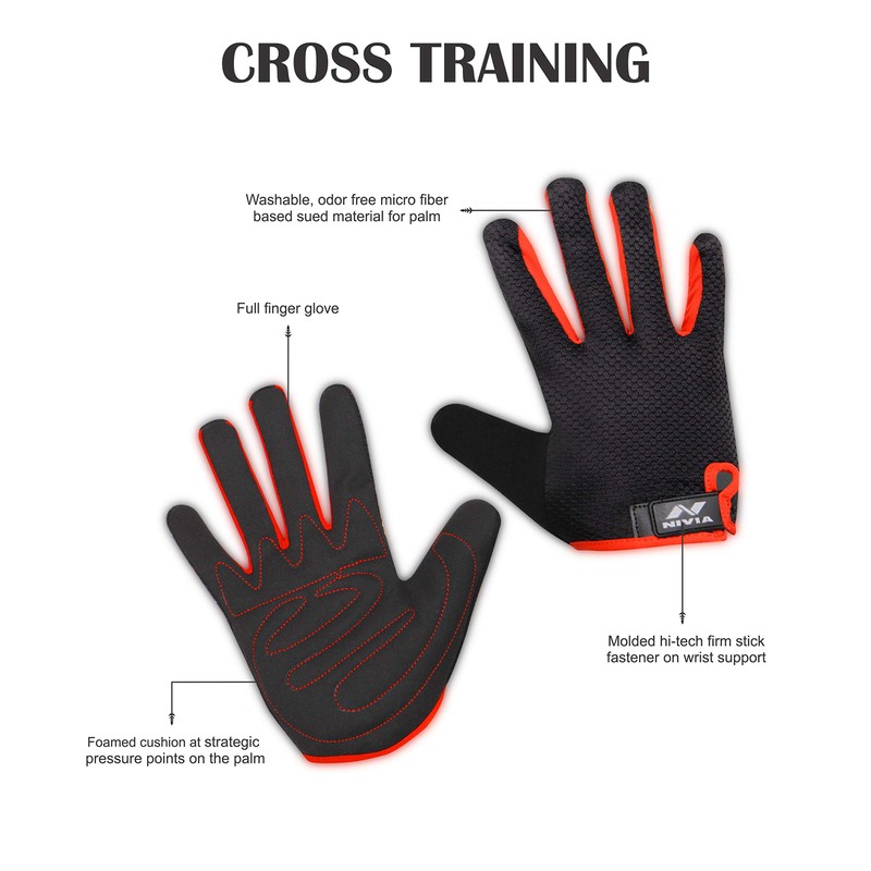 NIVIA Cross Training Basic Gloves,Large,Black