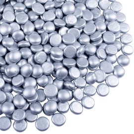 Galashield Flat Glass Marbles for Vases Silver Glass Gems Beads Pebbles Vase Filler (5 LBS, Approx. 540 PCS)