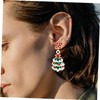 COLLBATH Elegant Christmas Tree Earrings Women's Xmas Dangle Earrings for