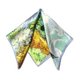 Shanlin 100% Mulberry Silk Square Scarf in Gift Box (21x21) (SummerClouds)