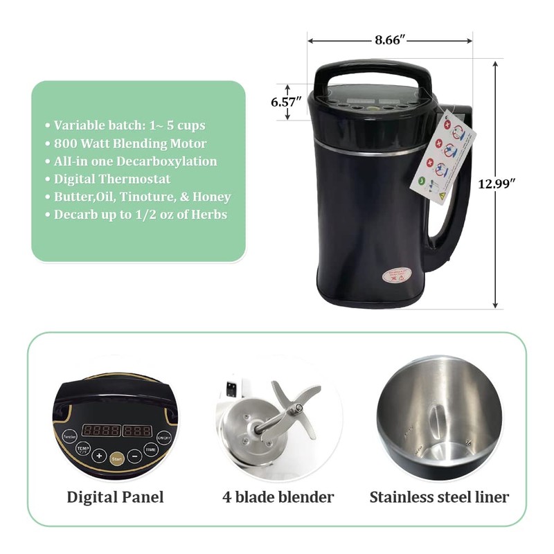 Anbt Decarboxylator and Butter Infuser Machine,Botanical Decarboxylator Herb Butter Maker
