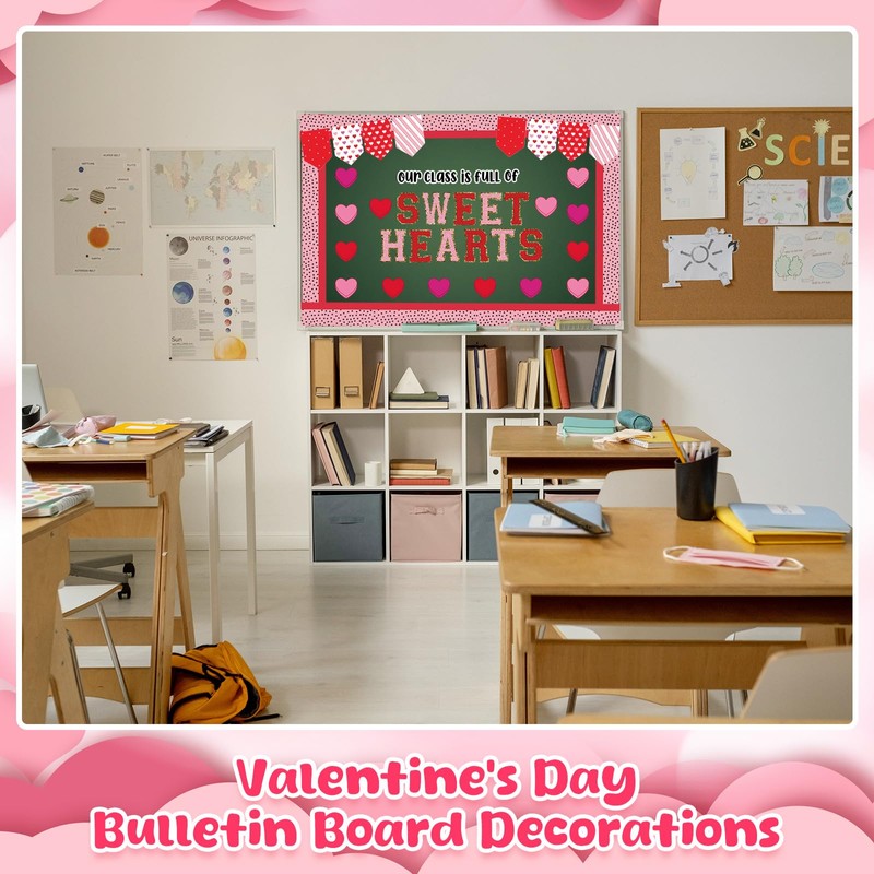 Mooliwe 61 Pcs Valentine's Day Bulletin Board Decorations Valentines Day