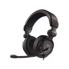 Trust Como Over-Ear Kopfhörer 3,5 mm, Headset Mit Mikrofon, Einstellbarer Kopfbügel, 2.5 m Lange Kabel, Für PC, Laptop, Business, Skype, Teams, Videokonferenz, Office, Chat, Zoom - Schwarz