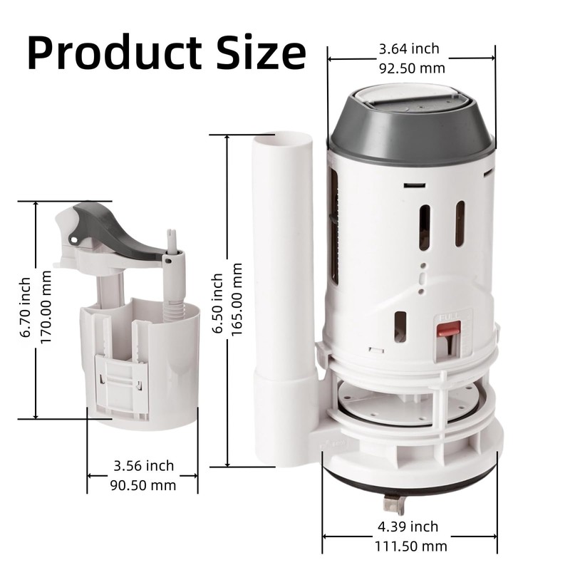 Banhey Dual Flush Valve Replacement Kit, 3-Inch Outlet with Hydrator,