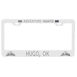 Oklahoma Laser Engraved Metal License Plate Frame Adventures Awaits Design