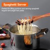 Wooden Pasta Spoon with Teeth Spaghetti Fork Tongs 12.5 Inch