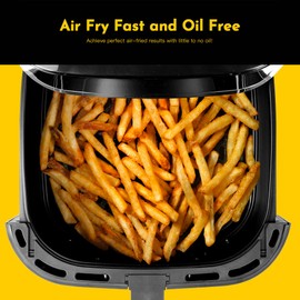 MIRASTON 8.5QT Air Fryer, Upgraded Family Size Capacity, Visual Window, Square Basket Dials Stainless Steel Air Fryers, Reheat Leftovers, Easy Cooking for Healthier Breakfast & Dinner in Minutes