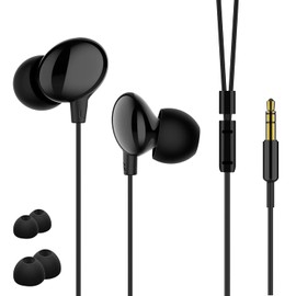 LEMEGA Pocket Radio Accessories - 3.5 mm jack stereo headphones, comfortable stereo in-ear headphones with 2 sets of replacement ear tips devices with 3.5 headphone jack, black