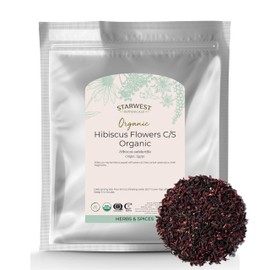 Starwest Botanicals Organic Hibiscus Flowers - Dried Hibiscus Flowers for Loose Leaf Herbal Tea, Natural Source of Antioxidants, Cut & Sifted, Certified Kosher, Non-GMO - Bulk 1 lb Bag (Pack of 2)