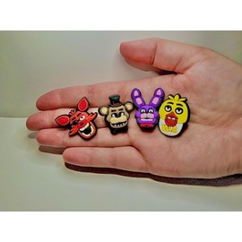 Five Nights at Freddy's Freddy Fazbear Charms for Shoes, Keychains, Backpacks - Set of 8, Plastic, No Gemstone, Plastic, No Gemstone