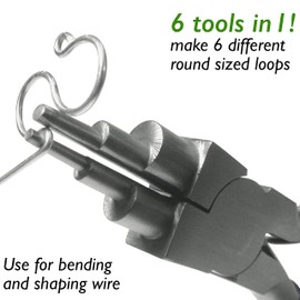 The Beadsmith Wire Looping Pliers – Wire Elements Series – 6-in-1 Loops, 2-9mm – Polished Steel Head, Comfort Grip Handle - Consistently Make Loops & Jump Rings – Tool for Jewelry Making