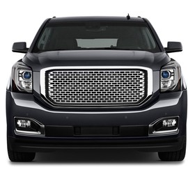 Grille Compatible With 2015-2020 GMC Yukon XL, Mesh Style Front Grille Grill ABS Black by IKON MOTORSPORTS, 2016 2017 2018 2019