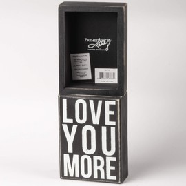Primitives By Kathy 4 by 5.5-Inch Box Sign, Small, Love You More