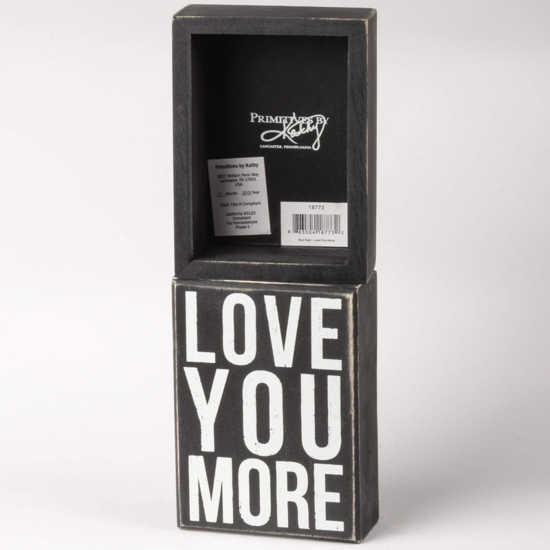 Primitives By Kathy 4 by 5.5-Inch Box Sign, Small, Love