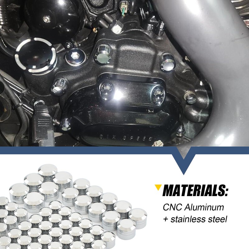 Motorcycle Bolt Covers Engine Head Bolt Toppers Caps Kit for