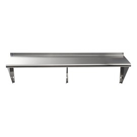 ROCKPOINT Stainless Steel Shelf 18 x 60 Inches, 320 lb, NSF Commercial Wall Mount Floating Shelving for Restaurant, Kitchen, Home and Hotel, Silver