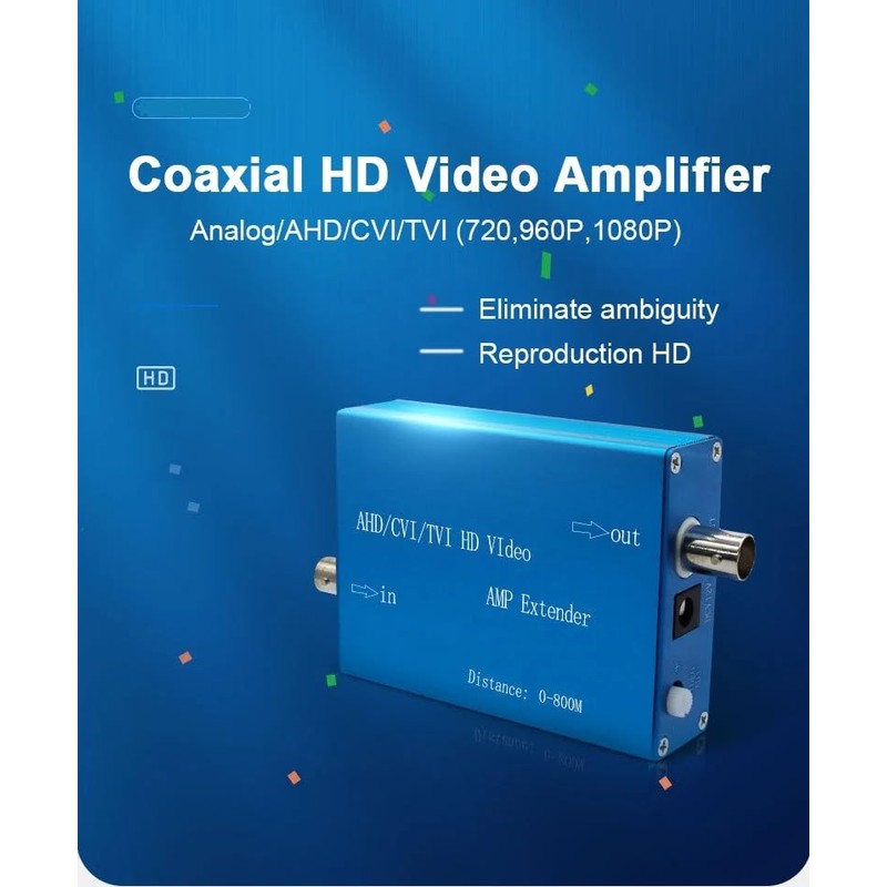 Coaxial Cable AHD/TVI/CVI/CVBS 1080P Video Amplifier Extends for CCTV Camera