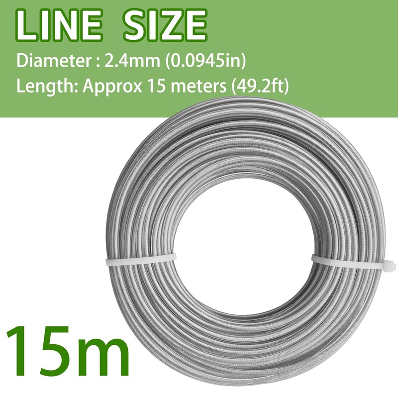 DY.2ten Heavy Duty Nylon - Steel Grass Trimmer Line 0.095in