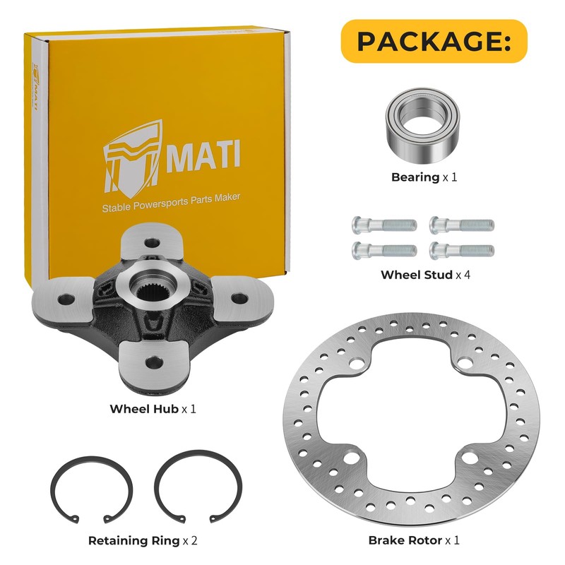 M MATI Front/Rear Wheel Hub Bearing Studs Brake Rotor for
