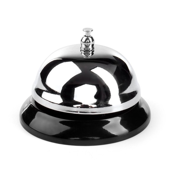 Flexzion Chrome Service Call Bell Classic with Black Base Touch