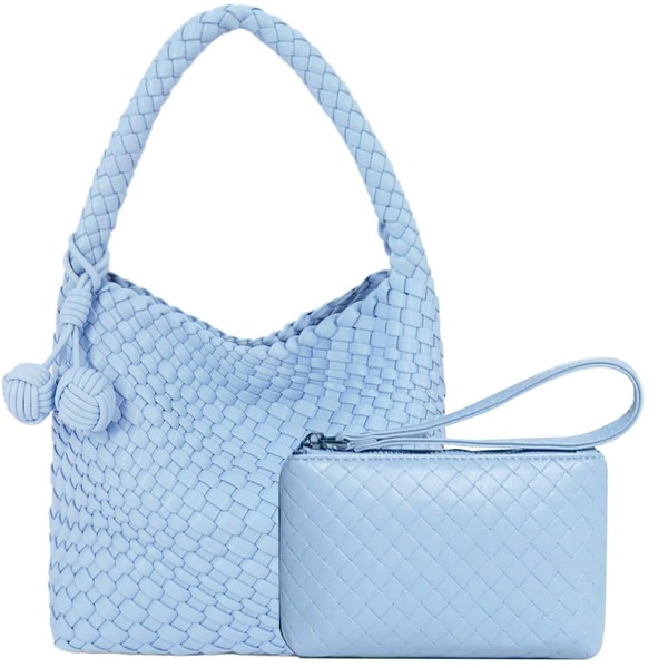 DSGUTWO Woven Top Handle Handbag for Women, Small Hobo Bag